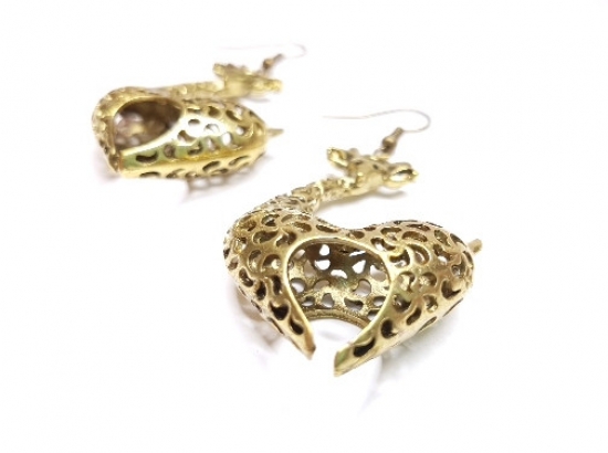 Preview: Giraffen Ohrringe bronzefarben